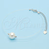 Sterling Silver Fancy Bracelet, with Ivory Pearl, Polished, Rhodium Finish, 03.369.0014.07 (01 MM Thickness, 7 Inches Length)