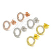 Sterling Silver Stud Earring, with White Cubic Zirconia, Polished, Rose Gold Finish, 02.369.0012.1