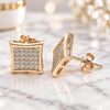 Sterling Silver Stud Earring, with White Cubic Zirconia, Polished, Rose Gold Finish, 02.369.0013.1
