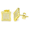 Sterling Silver Stud Earring, with White Micro Pave, Polished, Golden Finish, 02.369.0013.2