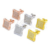 Sterling Silver Stud Earring, with White Micro Pave, Polished, Golden Finish, 02.369.0013.2