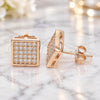 Sterling Silver Stud Earring, with White Micro Pave, Polished, Rose Gold Finish, 02.369.0016.1
