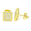 Sterling Silver Stud Earring, with White Micro Pave, Polished, Golden Finish, 02.369.0016.2