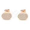 Sterling Silver Stud Earring, with White Cubic Zirconia, Polished, Rose Gold Finish, 02.369.0018.1