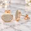 Sterling Silver Stud Earring, with White Cubic Zirconia, Polished, Rose Gold Finish, 02.369.0018.1