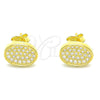 Sterling Silver Stud Earring, with White Cubic Zirconia, Polished, Golden Finish, 02.369.0018.2