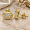 Sterling Silver Stud Earring, with White Cubic Zirconia, Polished, Golden Finish, 02.369.0018.2