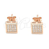 Sterling Silver Stud Earring, with White Cubic Zirconia, Polished, Rose Gold Finish, 02.369.0020.1
