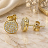 Sterling Silver Stud Earring, with White Micro Pave, Polished, Golden Finish, 02.369.0021.2