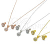 Sterling Silver Earring and Pendant Adult Set, with White Cubic Zirconia and White Crystal, Polished, Golden Finish, 10.369.0001.2