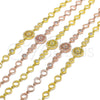 Sterling Silver Fancy Bracelet, Flower Design, with Ruby and White Cubic Zirconia, Polished, Golden Finish, 03.369.0002.5.07 (06 MM Thickness, 7 Inches Length)