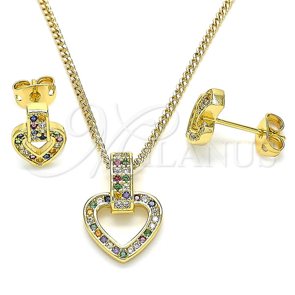 Gold Filled Ring — Earring and Pendant Adult Set Heart Design with — main product view — SKU 131222 | Oro Laminado anillo — Earring and Pendant Adult Set corazón diseño with — SKU 131222