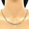 Oro Laminado Basic Necklace, Gold Filled Style Mariner Design, Diamond Cutting Finish, Tricolor, 04.65.0200.24 (04 MM Thickness, 24 Inches Length)