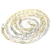 Oro Laminado Basic Necklace, Gold Filled Style Mariner Design, Diamond Cutting Finish, Tricolor, 04.65.0200.24 (04 MM Thickness, 24 Inches Length)
