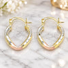 Oro Laminado Small Hoop, Gold Filled Style Diamond Cutting Finish, Tricolor, 02.170.0158.1.15