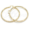 Oro Laminado Extra Large Hoop, Gold Filled Style Diamond Cutting Finish, Golden Finish, 02.170.0228.70