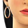 Oro Laminado Medium Hoop, Gold Filled Style Hollow Design, Polished, Tricolor, 02.170.0262.1.40