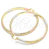 Oro Laminado Extra Large Hoop, Gold Filled Style Polished, Tricolor, 02.170.0185.1.80