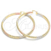Oro Laminado Extra Large Hoop, Gold Filled Style Polished, Tricolor, 02.170.0185.1.80