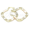 Oro Laminado Medium Hoop, Gold Filled Style Polished, Tricolor, 02.170.0272.1.30