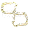 Oro Laminado Medium Hoop, Gold Filled Style Polished, Tricolor, 02.170.0272.1.30