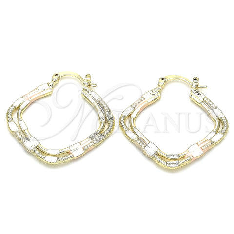 Oro Laminado Medium Hoop, Gold Filled Style Polished, Tricolor, 02.170.0272.1.30