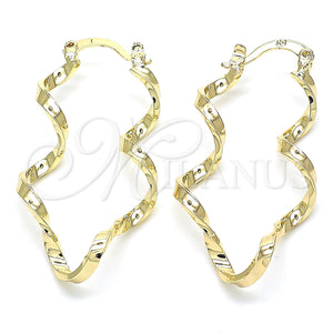Gold Filled Hoop Earrings — Small Hoop Twist Design Polished 02. — main product view — SKU 131312 | Oro Laminado aretes de aro — Small Hoop Twist diseño pulido 02. — SKU 131312