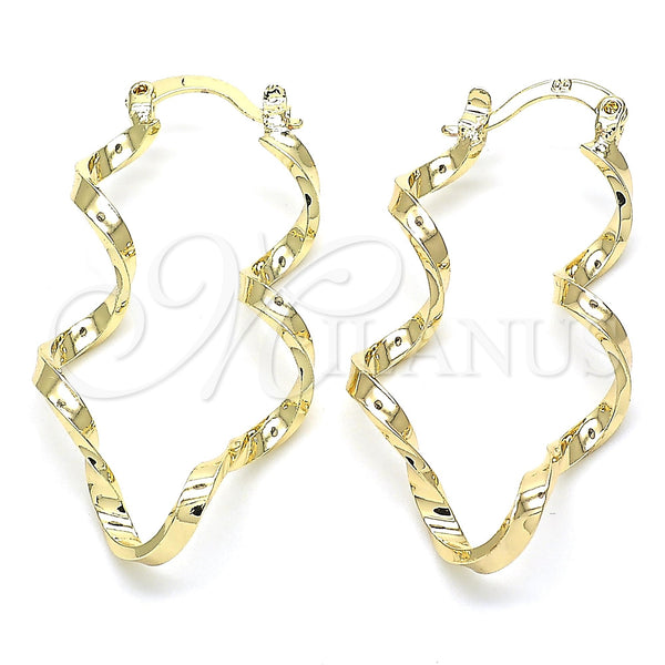 Gold Filled Hoop Earrings — Small Hoop Twist Design Polished 02. — main product view — SKU 131312 | Oro Laminado aretes de aro — Small Hoop Twist diseño pulido 02. — SKU 131312