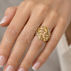 Oro Laminado Elegant Ring, Gold Filled Style Diamond Cutting Finish, Tricolor, 01.233.0011.1.07 (Size 7)