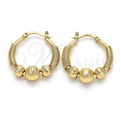 Oro Laminado Small Hoop, Gold Filled Style Diamond Cutting Finish, Golden Finish, 02.170.0305.25