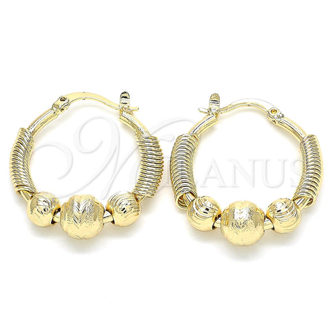 Oro Laminado Small Hoop, Gold Filled Style Diamond Cutting Finish, Golden Finish, 02.170.0305.25