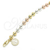 Oro Laminado Bracelet Rosary, Gold Filled Style San Benito Design, Polished, Tricolor, 03.351.0078.08