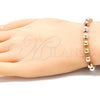 Oro Laminado Bracelet Rosary, Gold Filled Style Polished, Tricolor, 03.351.0084.08
