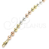 Oro Laminado Bracelet Rosary, Gold Filled Style Polished, Tricolor, 03.351.0084.08