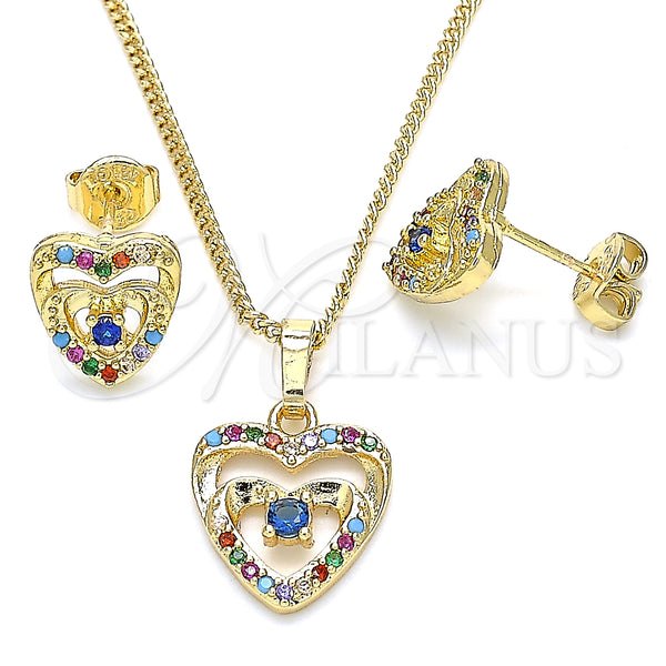 Gold Filled Ring — Earring and Pendant Adult Set Heart Design with — main product view — SKU 131362 | Oro Laminado anillo — Earring and Pendant Adult Set corazón diseño with — SKU 131362