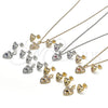 Oro Laminado Earring and Pendant Adult Set, Gold Filled Style Heart Design, with Multicolor Micro Pave and White Cubic Zirconia, Polished, Golden Finish, 10.233.0032