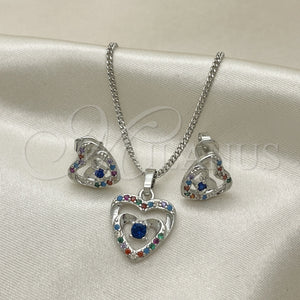 White Gold Filled Ring — Earring and Pendant Adult Set Heart Design with — main product view — SKU 131366 | Oro Laminado Blanco anillo — Earring and Pendant Adult Set corazón diseño with — SKU 131366