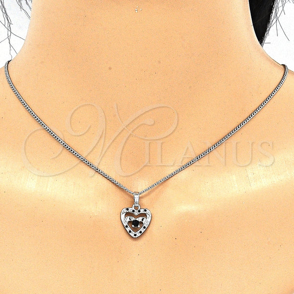 White Gold Filled Ring — Earring and Pendant Adult Set Heart Design with — alternate product view — SKU 131367 | Oro Laminado Blanco anillo — Earring and Pendant Adult Set corazón diseño with — SKU 131367