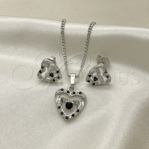 White Gold Filled Ring — Earring and Pendant Adult Set Heart Design with — main product view — SKU 131367 | Oro Laminado Blanco anillo — Earring and Pendant Adult Set corazón diseño with — SKU 131367