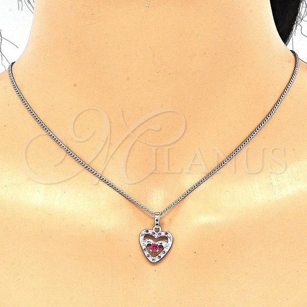 White Gold Filled Ring — Earring and Pendant Adult Set Heart Design with — alternate product view — SKU 131368 | Oro Laminado Blanco anillo — Earring and Pendant Adult Set corazón diseño with — SKU 131368