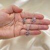 Rhodium Gold Filled Earring and Pendant Adult Set, Heart Design, with Ruby and White Cubic Zirconia, Polished, Rhodium Finish, 10.233.0032.6