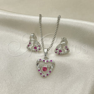 White Gold Filled Ring — Earring and Pendant Adult Set Heart Design with — main product view — SKU 131368 | Oro Laminado Blanco anillo — Earring and Pendant Adult Set corazón diseño with — SKU 131368
