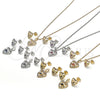 Rhodium Gold Filled Earring and Pendant Adult Set, Heart Design, with Ruby and White Cubic Zirconia, Polished, Rhodium Finish, 10.233.0032.6