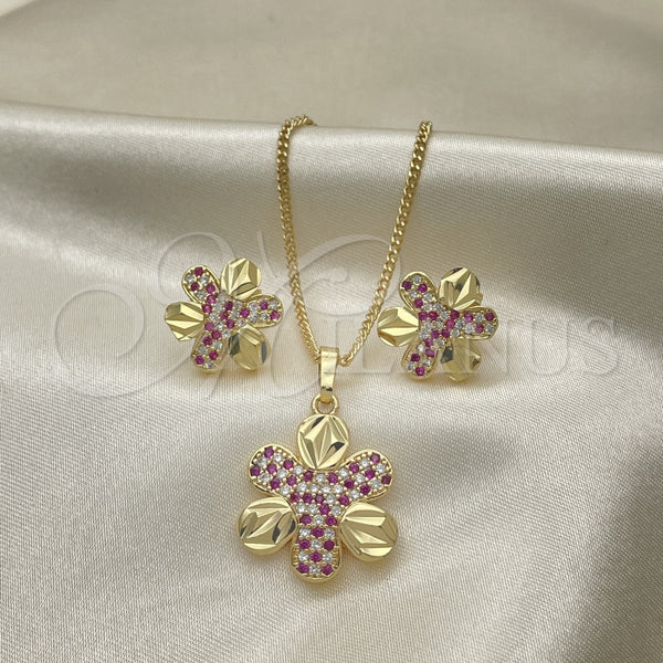 Gold Filled Ring — Earring and Pendant Adult Set Flower Design with — main product view — SKU 131371 | Oro Laminado anillo — Earring and Pendant Adult Set flor diseño with — SKU 131371