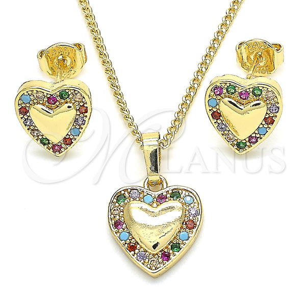 Gold Filled Ring — Earring and Pendant Adult Set Heart Design with — main product view — SKU 131376 | Oro Laminado anillo — Earring and Pendant Adult Set corazón diseño with — SKU 131376