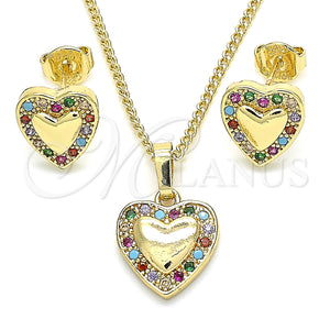 Gold Filled Ring — Earring and Pendant Adult Set Heart Design with — main product view — SKU 131376 | Oro Laminado anillo — Earring and Pendant Adult Set corazón diseño with — SKU 131376