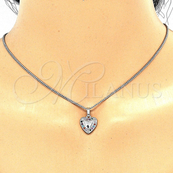 White Gold Filled Ring — Earring and Pendant Adult Set Heart Design with — alternate product view — SKU 131379 | Oro Laminado Blanco anillo — Earring and Pendant Adult Set corazón diseño with — SKU 131379