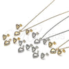 Rhodium Gold Filled Earring and Pendant Adult Set, Heart Design, with Black Cubic Zirconia, Polished, Rhodium Finish, 10.233.0034.4