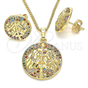 Gold Filled Ring — Earring and Pendant Adult Set Tree Design with — main product view — SKU 131382 | Oro Laminado anillo — Earring and Pendant Adult Set Tree diseño with — SKU 131382