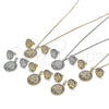 Oro Laminado Earring and Pendant Adult Set, Gold Filled Style Tree Design, with Multicolor Cubic Zirconia, Polished, Golden Finish, 10.233.0035